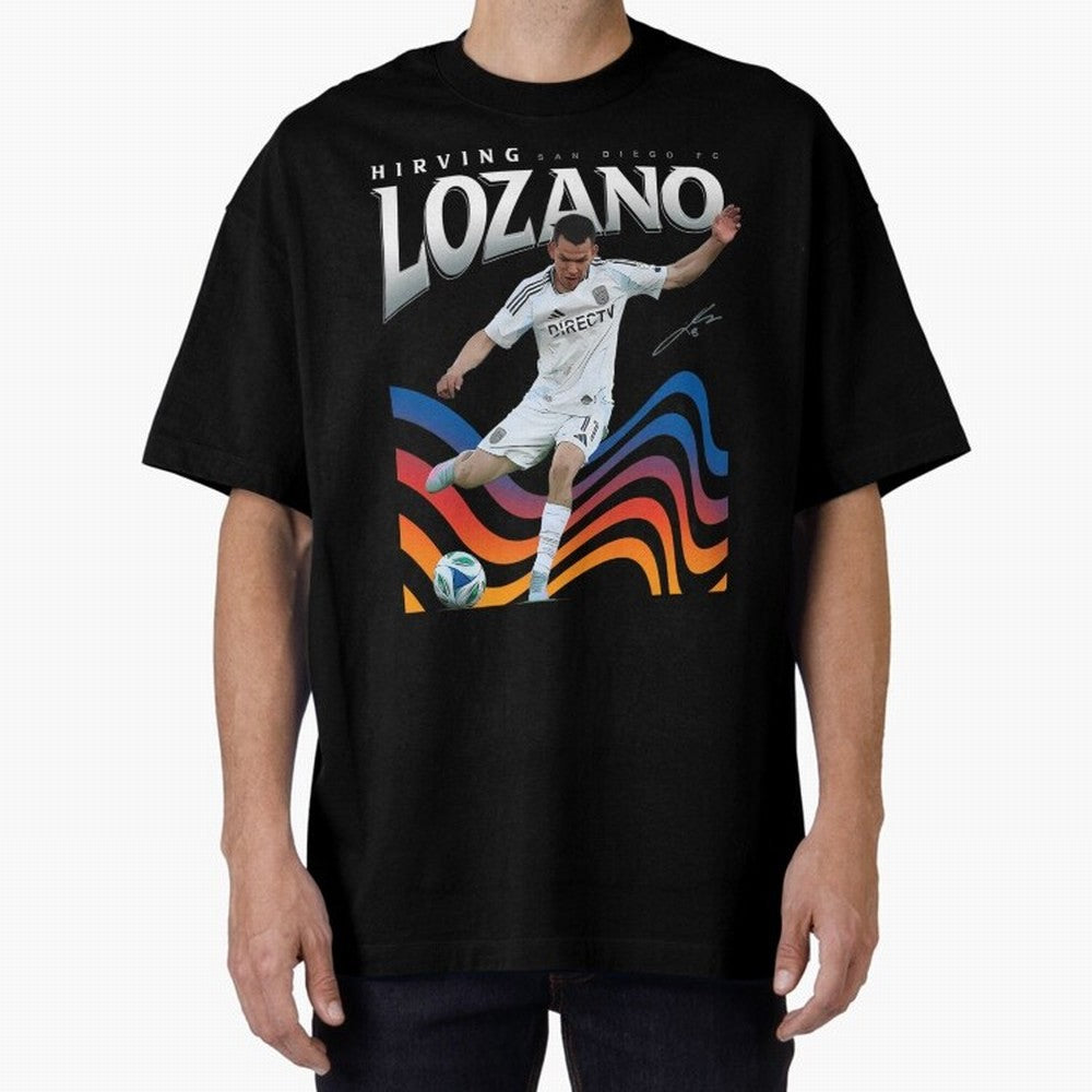 Hirving Lozano San Diego FC Oversized T-Shirt Show Passion for the Stars of Global Football Passion for FIFA World Cup 2026 USA Canada Mexico, Celebrating Mbappe and Neymar, England, France and Netherlands, Football Passion, Legendary Performances,