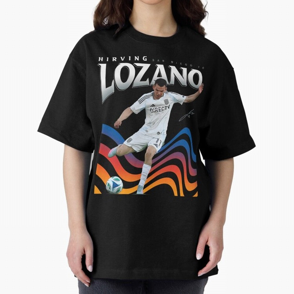 Hirving Lozano San Diego FC Oversized T-Shirt Show Passion for the Stars of Global Football Passion for FIFA World Cup 2026 USA Canada Mexico, Celebrating Mbappe and Neymar, England, France and Netherlands, Football Passion, Legendary Performances,