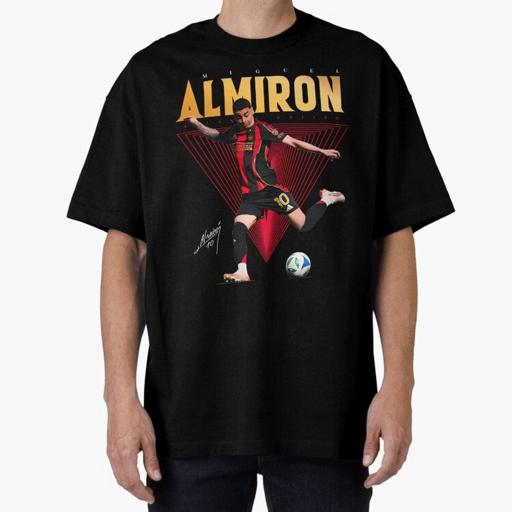 Miguel Almiron Atlanta United FC Oversized T-Shirt Keep Football History Alive during Match Day Hype around FIFA World Cup 2026, Mbappe and Neymar, England, Supporter Pride, Iconic Celebrations, Legendary Names and Global Match Day Energy; Ideal