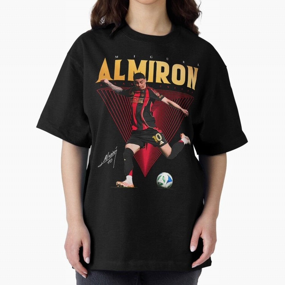 Miguel Almiron Atlanta United FC Oversized T-Shirt Keep Football History Alive during Match Day Hype around FIFA World Cup 2026, Mbappe and Neymar, England, Supporter Pride, Iconic Celebrations, Legendary Names and Global Match Day Energy; Ideal