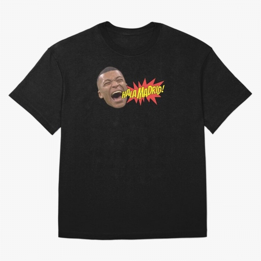 Real Madrid - Kylian Mbapp¨¦ Hala Madrid Oversized T-Shirt Turn Football Passion into Global Football Passion for FIFA World Cup 2026 USA Canada Mexico, Highlighting Messi, CR7 and Mbappe, Brazil, Portugal and Argentina, Vintage Soccer Flavor,