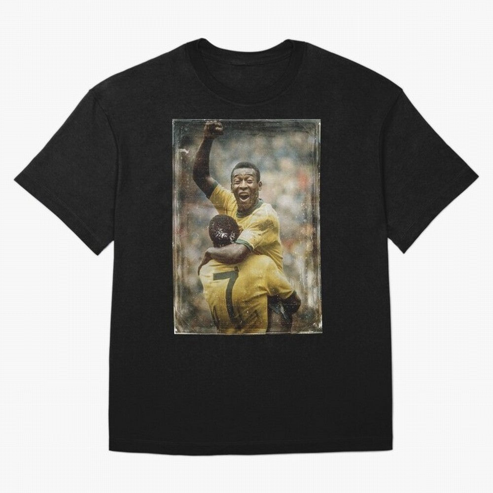 Pele Celebration Vintage Oversized T-Shirt Celebrate Classic Football Spirit in FIFA World Cup 2026 Group Stage for Fans of Haaland and Mbappe and Argentina, Bringing Football History, Final Match Energy, Crowd Noise and Once in a Lifetime Moments;