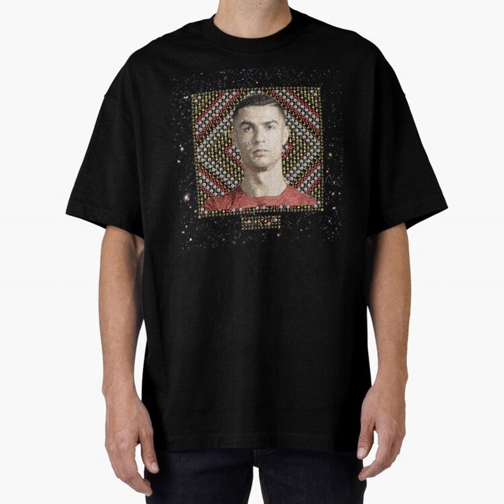 CR7 Emojified ¨C Ronaldo-Inspired Grid Tribute | Visual Power in Emoji Form | Football Legend Art Series Oversized T-Shirt Enjoy the Biggest Football Party of FIFA World Cup 2026 Group Stage with Neymar, France Energy, Football History, Final Match
