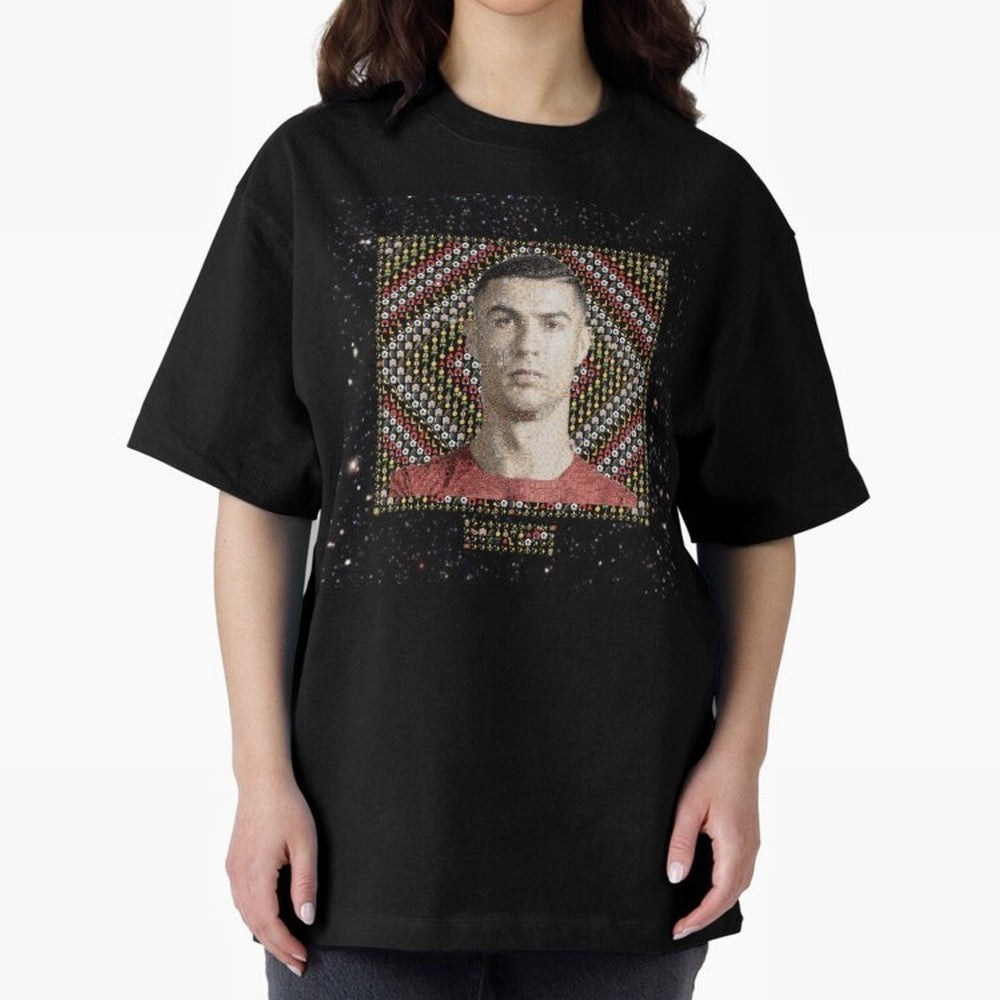 CR7 Emojified ¨C Ronaldo-Inspired Grid Tribute | Visual Power in Emoji Form | Football Legend Art Series Oversized T-Shirt Enjoy the Biggest Football Party of FIFA World Cup 2026 Group Stage with Neymar, France Energy, Football History, Final Match
