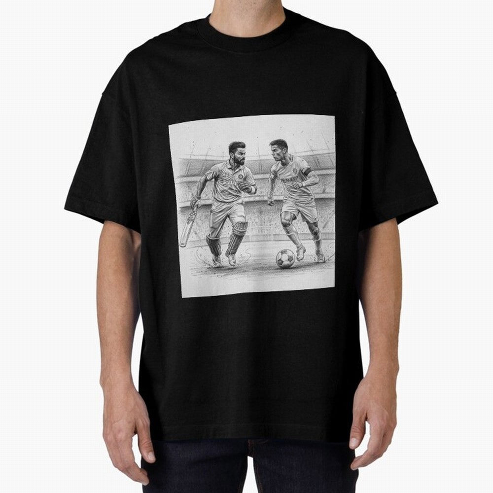Virat and Ronaldo Oversized T-Shirt Celebrate the Biggest Stage of Match Day Hype around FIFA World Cup 2026 USA Canada Mexico, Messi, Neymar and Mbappe, England, Football Passion, Legendary Performances, Festival Vibes and Supporter Community;