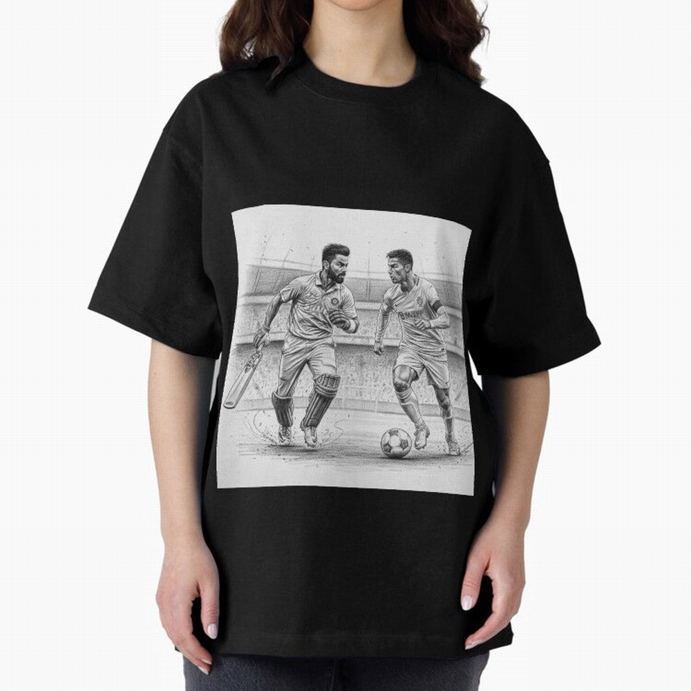 Virat and Ronaldo Oversized T-Shirt Celebrate the Biggest Stage of Match Day Hype around FIFA World Cup 2026 USA Canada Mexico, Messi, Neymar and Mbappe, England, Football Passion, Legendary Performances, Festival Vibes and Supporter Community;