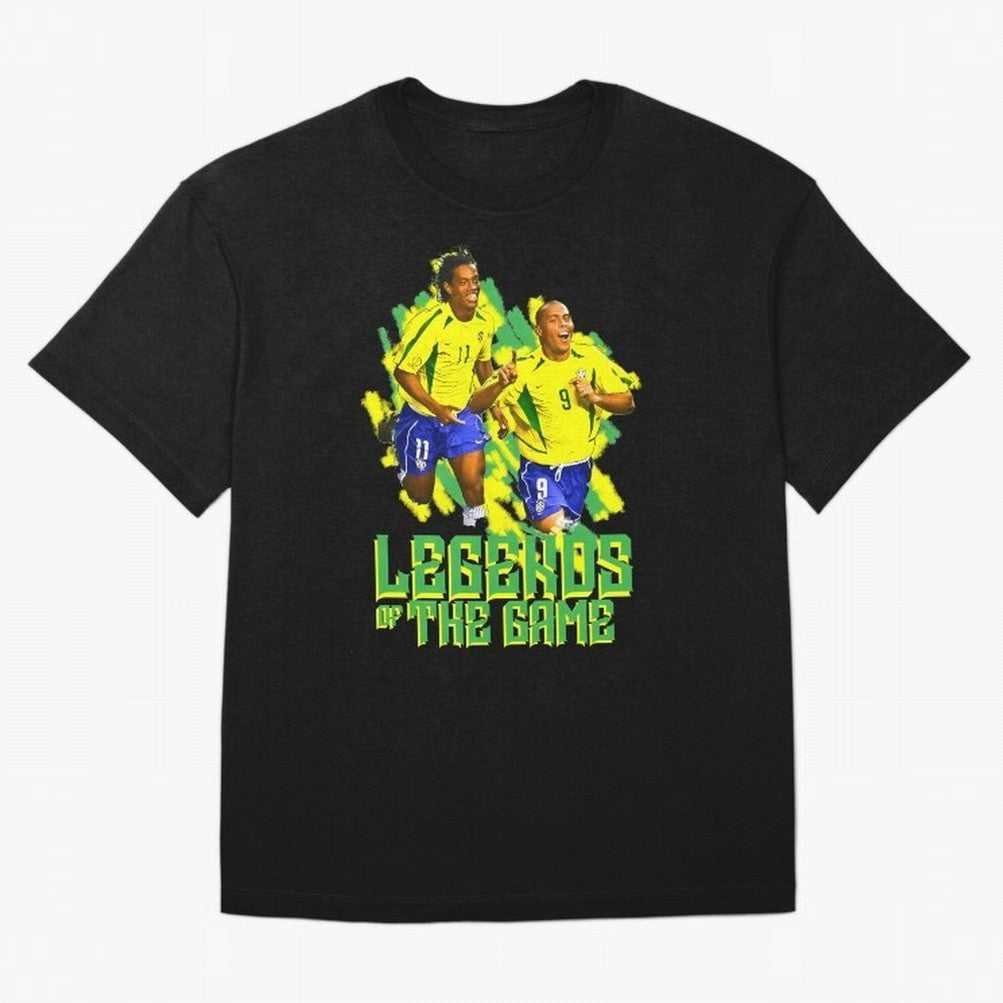 Ronaldinho and ronaldo brazil football print Oversized T-Shirt Bring Retro Soccer Energy to FIFA World Cup 2026 USA Canada Mexico for Fans of Messi, CR7 and Mbappe and Germany, Bringing Worldwide Fan Energy, Dramatic Goals, Stadium Lights and