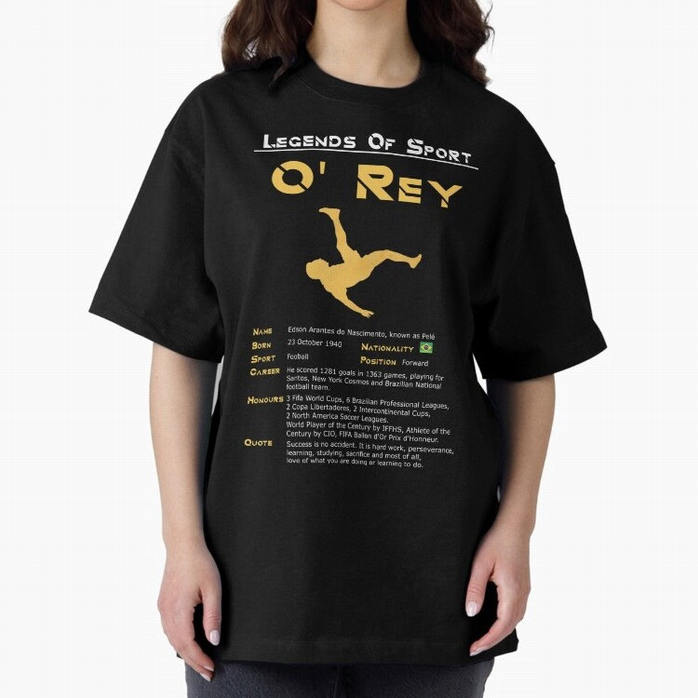 Legends of Sport Pele Pel¨¦ Oversized T-Shirt Show Your Tournament Heart for FIFA World Cup 2026 Spirit, Inspired by Germany, Cristiano Ronaldo, Haaland and CR7, Championship Spirit, Famous Goals, Roaring Crowds and International Football Unity;
