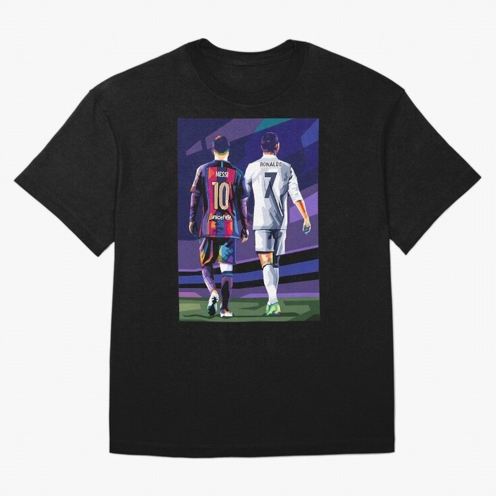 Ronaldo And Messi Oversized T-Shirt Live the Energy of FIFA World Cup 2026 Spirit, Celebrating Spain and Netherlands, Cristiano Ronaldo, Championship Spirit, Famous Goals, Roaring Crowds and International Football Unity; Perfect for Fans,