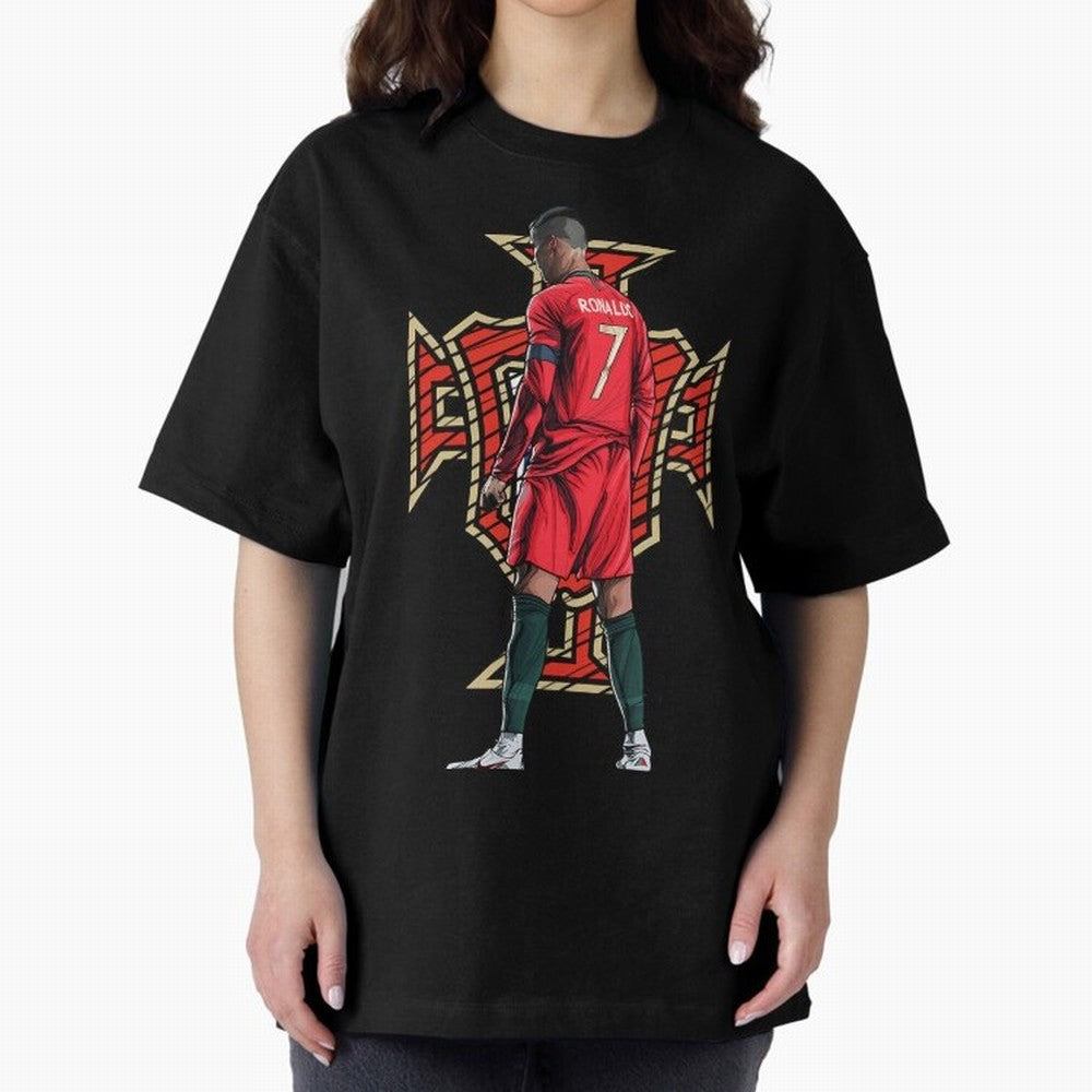 Portugal Ronaldo No.7 Artwork For Soccer Fans, Gift For Football Supporters Oversized T-Shirt Join the Global Buzz around Global Football Passion for FIFA World Cup 2026 USA Canada Mexico, Centered on Cristiano Ronaldo, Haaland and CR7, France,