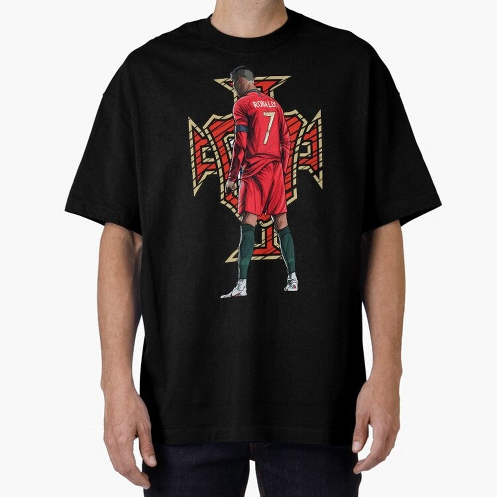 Portugal Ronaldo No.7 Artwork For Soccer Fans, Gift For Football Supporters Oversized T-Shirt Join the Global Buzz around Global Football Passion for FIFA World Cup 2026 USA Canada Mexico, Centered on Cristiano Ronaldo, Haaland and CR7, France,