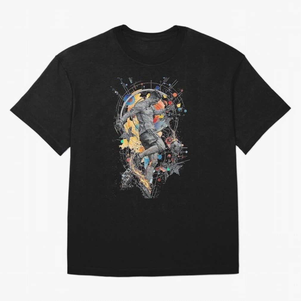 Cosmic Ronaldo Made of Star Stuff Artwork For Football Fans Gift For Soccer Enthusiasts Oversized T-Shirt Fuel Your Fan Pride for Global Football Passion for FIFA World Cup 2026, Featuring Messi and Cristiano Ronaldo, France, Football History,