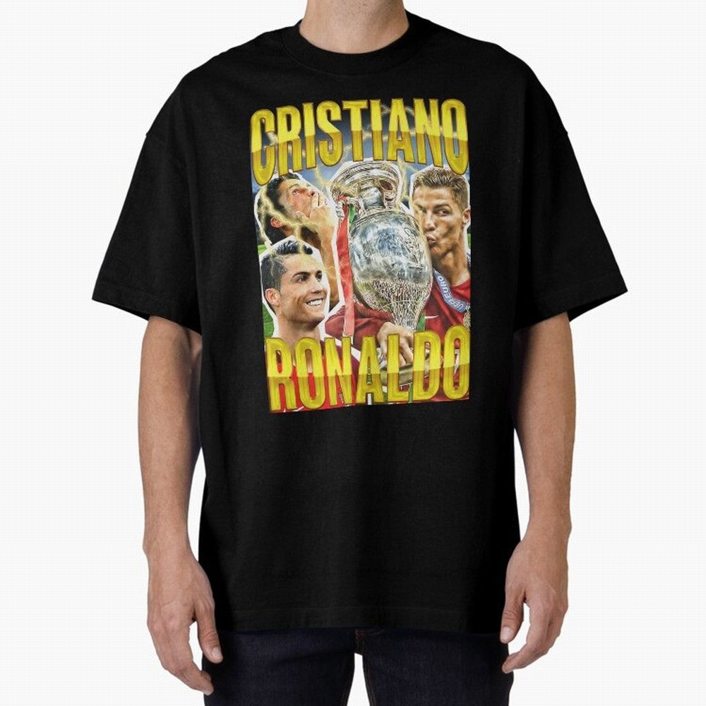Ronaldo Siuuu Celebration Silhouette Design For Football Fans, Gift For Soccer Enthusiasts Oversized T-Shirt Bring a Champion Mindset to FIFA World Cup 2026 Group Stage Filled with Messi, Neymar and Mbappe, Germany Energy, Stadium Memories,