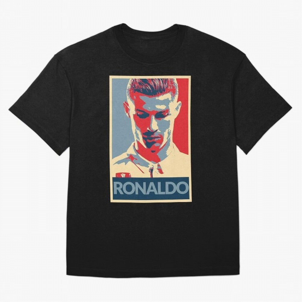 Ronaldo Poster Style Pop Art Design For Football Fans Gift For Soccer Enthusiasts Oversized T-Shirt Celebrate Rivalries and Pride in FIFA World Cup 2026 Group Stage for Fans of Messi and Brazil, Bringing Football Passion, Legendary Performances,