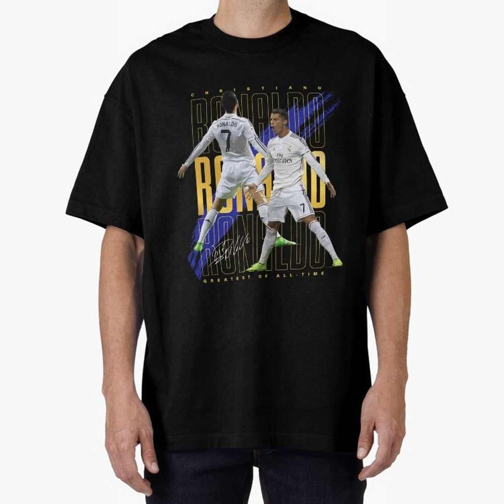Ronaldo Soccer Legend Design For Football Fans Gift For Sports Enthusiasts Oversized T-Shirt Show Match Day Excitement for FIFA World Cup 2026 Spirit, with England, Messi and Cristiano Ronaldo, Football Festival Excitement, Trophy Ambitions,