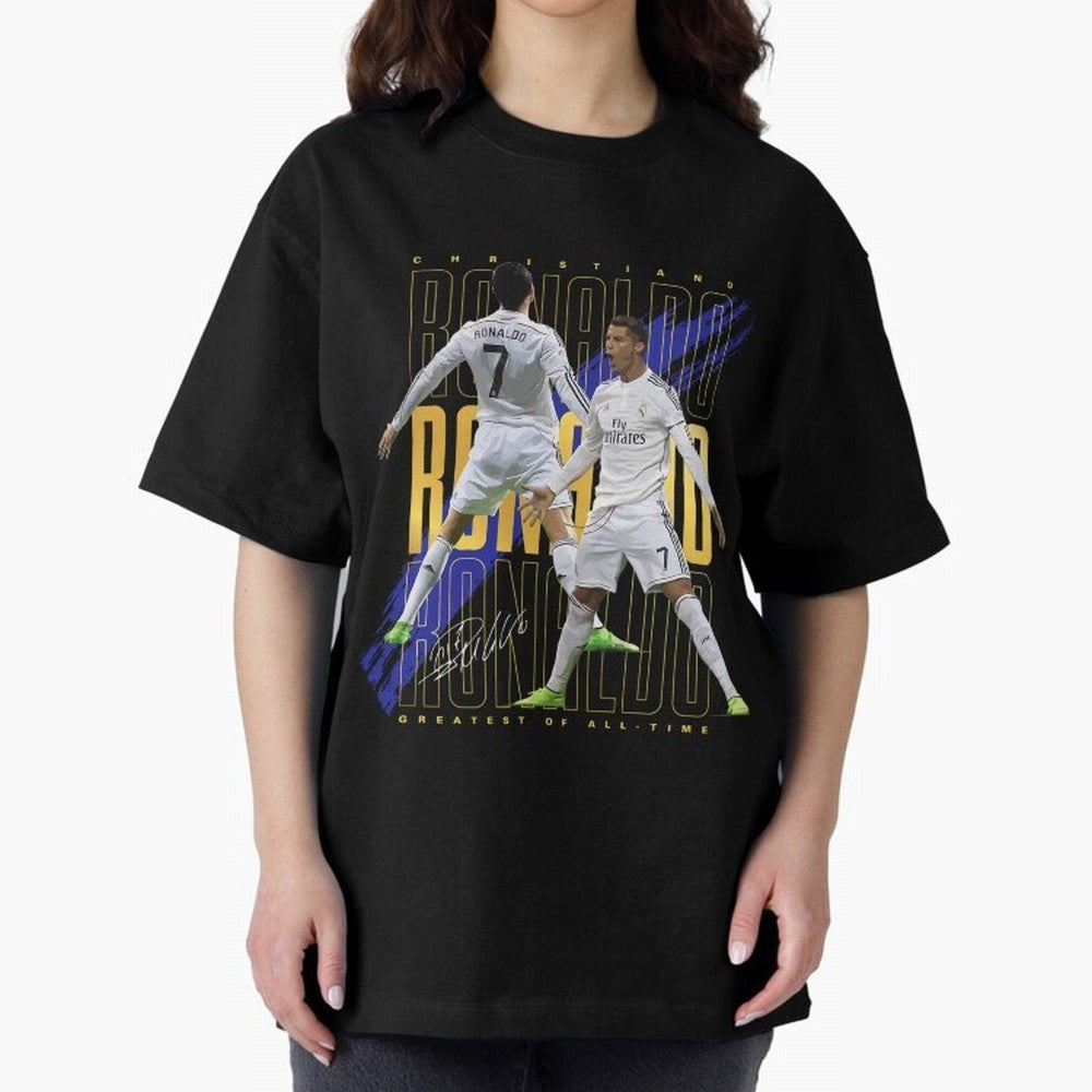 Ronaldo Soccer Legend Design For Football Fans Gift For Sports Enthusiasts Oversized T-Shirt Show Match Day Excitement for FIFA World Cup 2026 Spirit, with England, Messi and Cristiano Ronaldo, Football Festival Excitement, Trophy Ambitions,