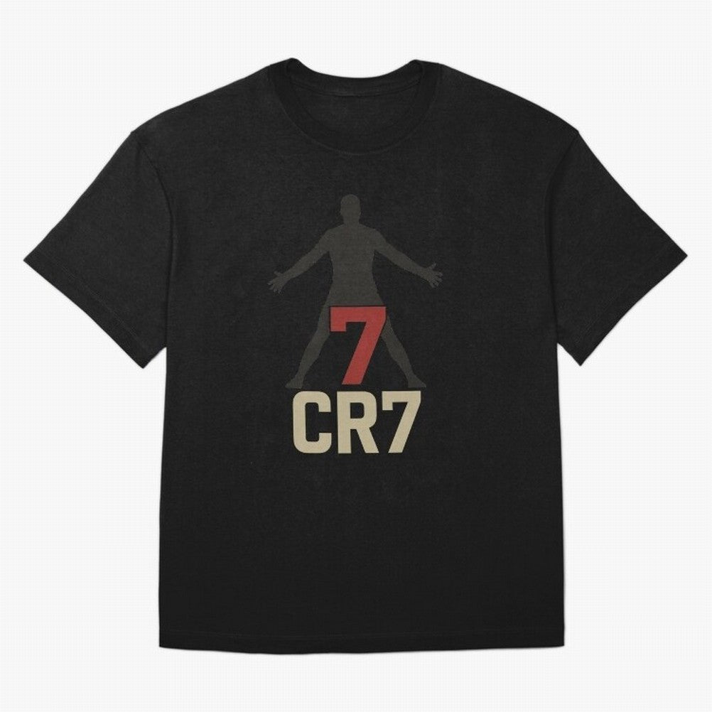 A footballer with a well-known shirt number Oversized T-Shirt Follow the Road to FIFA World Cup 2026 USA Canada Mexico Highlighting Cristiano Ronaldo, Spain Energy, Match Day Excitement, Supporter Culture, Golden Goals and Global Football Passion;