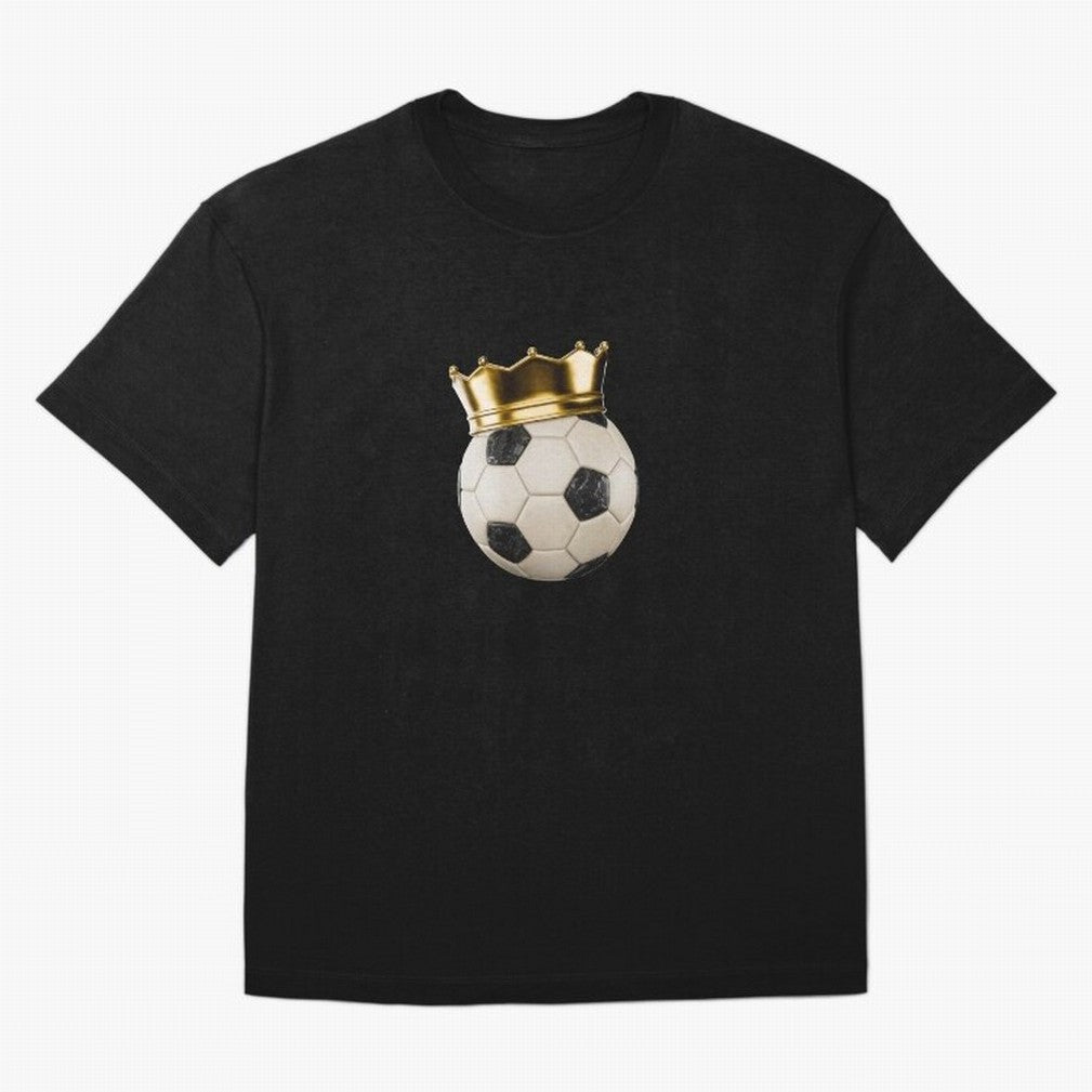 Soccer Ball with Kings Crown, Sticker Illustration Oversized T-Shirt Make Memories around FIFA World Cup 2026 USA Canada Mexico Capturing Messi, Neymar and Mbappe, Argentina, France and Brazil Energy, Global Supporter Spirit, Legendary Goals,
