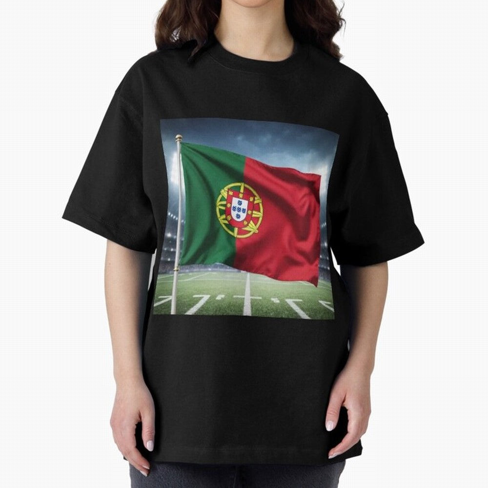 Portugal Flag 3D Football Design ¨C Supporters Portugal Oversized T-Shirt Celebrate Every Goal in FIFA World Cup 2026 Spirit, Made for Germany, Haaland and Mbappe, Classic Soccer Heritage, Championship Pressure, Fan Loyalty and International Pride;