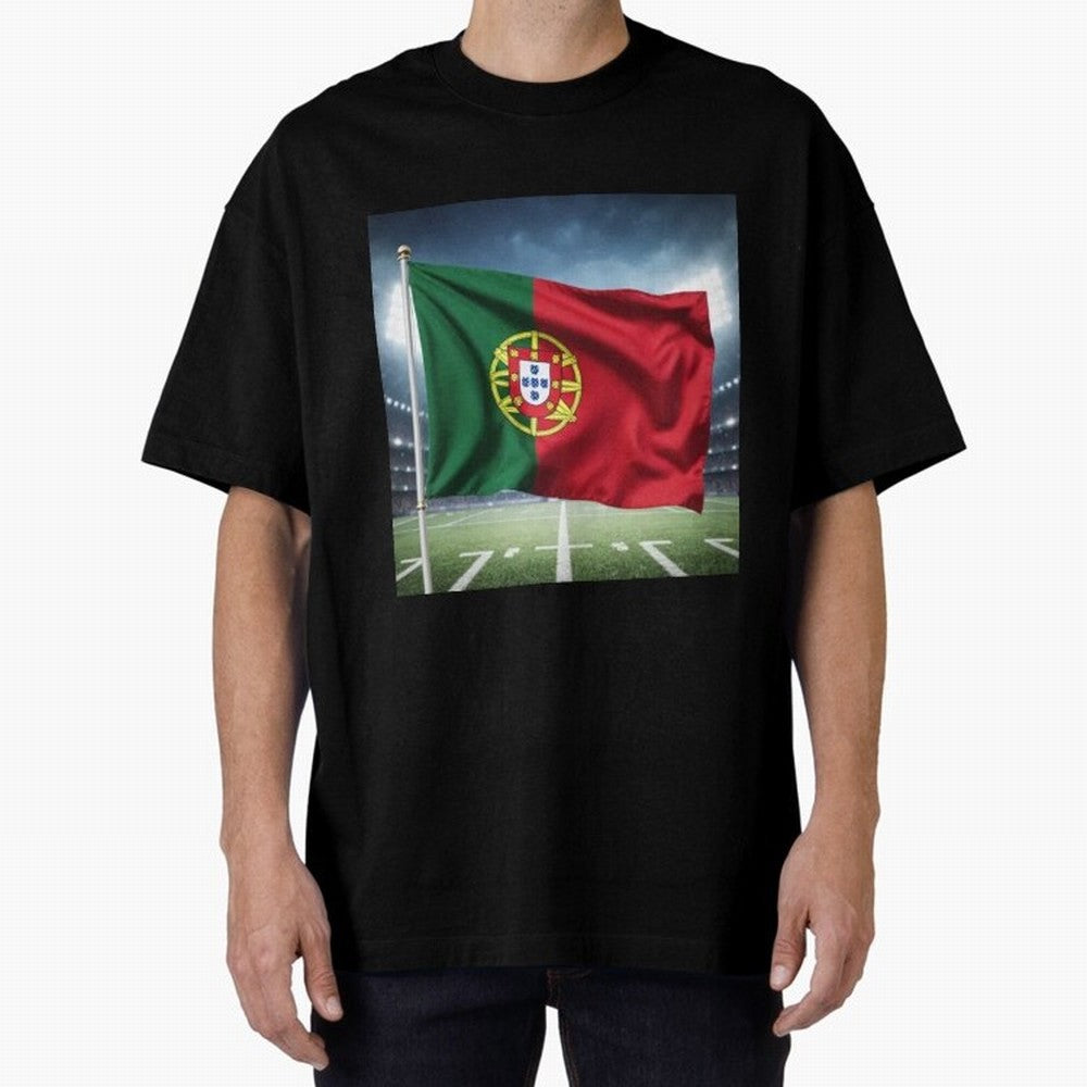 Portugal Flag 3D Football Design ¨C Supporters Portugal Oversized T-Shirt Celebrate Every Goal in FIFA World Cup 2026 Spirit, Made for Germany, Haaland and Mbappe, Classic Soccer Heritage, Championship Pressure, Fan Loyalty and International Pride;