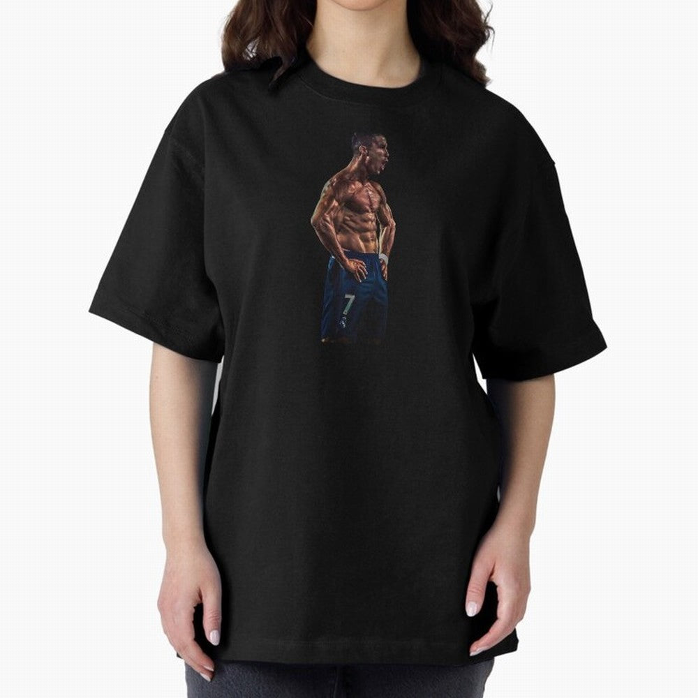 Christiano Ronaldo CR7 Oversized T-Shirt Celebrate Golden Goal Energy in FIFA World Cup 2026 USA Canada Mexico for Fans of Messi and Cristiano Ronaldo and England, France and Netherlands, Bringing Retro Football Energy, Iconic Rivalries, Trophy