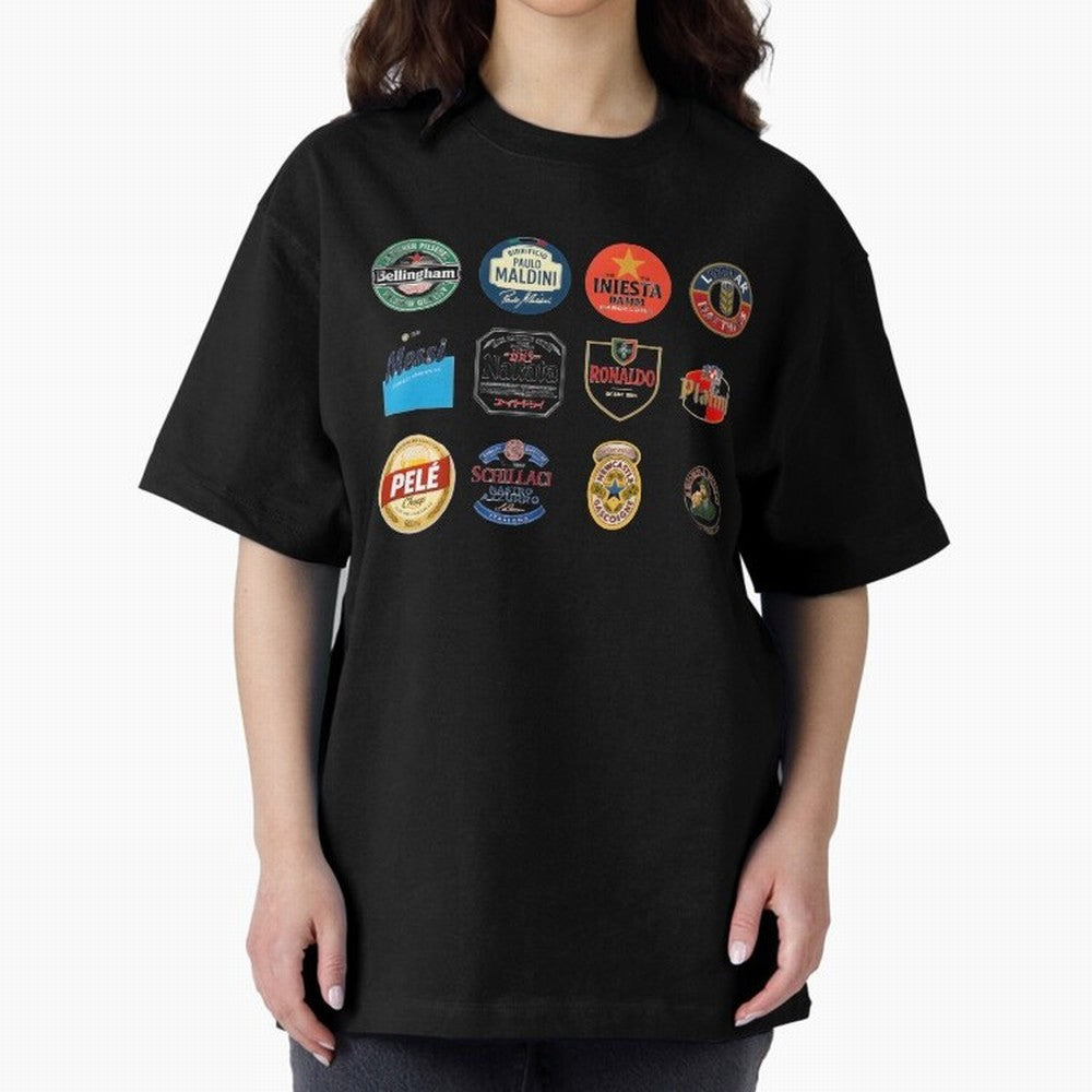 Legendary Lager Lineup ¨C Football Icons as Beer Labels (Sticker Set / Poster) Oversized T-Shirt Celebrate the Road through FIFA World Cup 2026 Spirit, Driven by Portugal, Cristiano Ronaldo, Classic Soccer Heritage, Championship Pressure, Fan