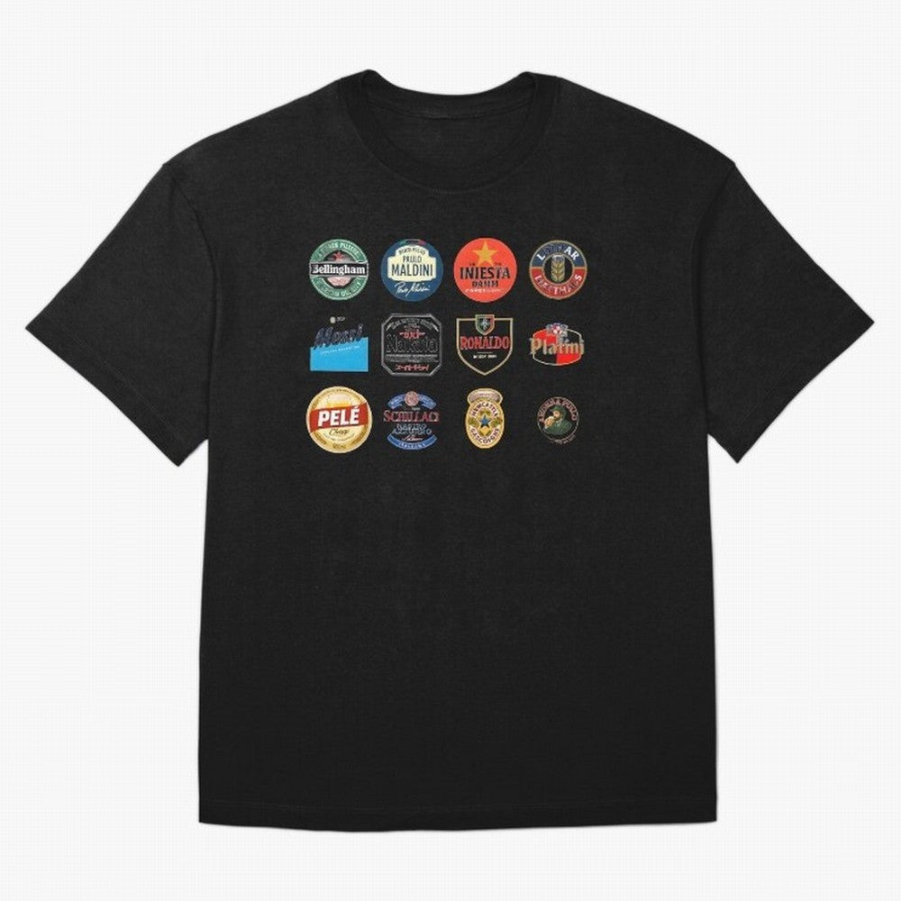 Legendary Lager Lineup ¨C Football Icons as Beer Labels (Sticker Set / Poster) Oversized T-Shirt Celebrate the Road through FIFA World Cup 2026 Spirit, Driven by Portugal, Cristiano Ronaldo, Classic Soccer Heritage, Championship Pressure, Fan