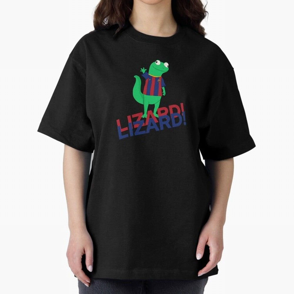 Viral lizard meme fcbarcelona Oversized T-Shirt Make Game Day About Global Football Passion for FIFA World Cup 2026 USA Canada Mexico, Highlighting Messi, Neymar and Mbappe, Argentina, France and Brazil, Worldwide Fan Energy, Dramatic Goals,