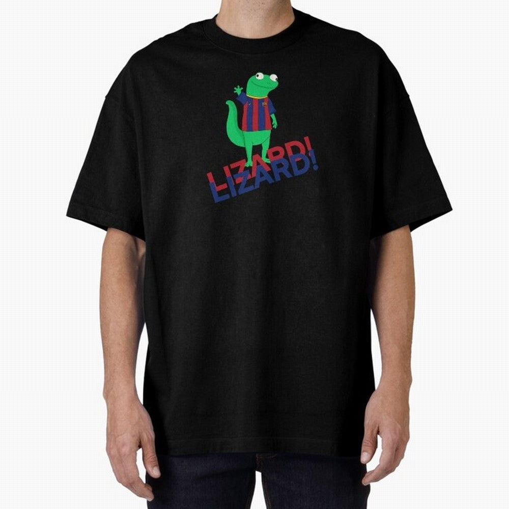 Viral lizard meme fcbarcelona Oversized T-Shirt Make Game Day About Global Football Passion for FIFA World Cup 2026 USA Canada Mexico, Highlighting Messi, Neymar and Mbappe, Argentina, France and Brazil, Worldwide Fan Energy, Dramatic Goals,