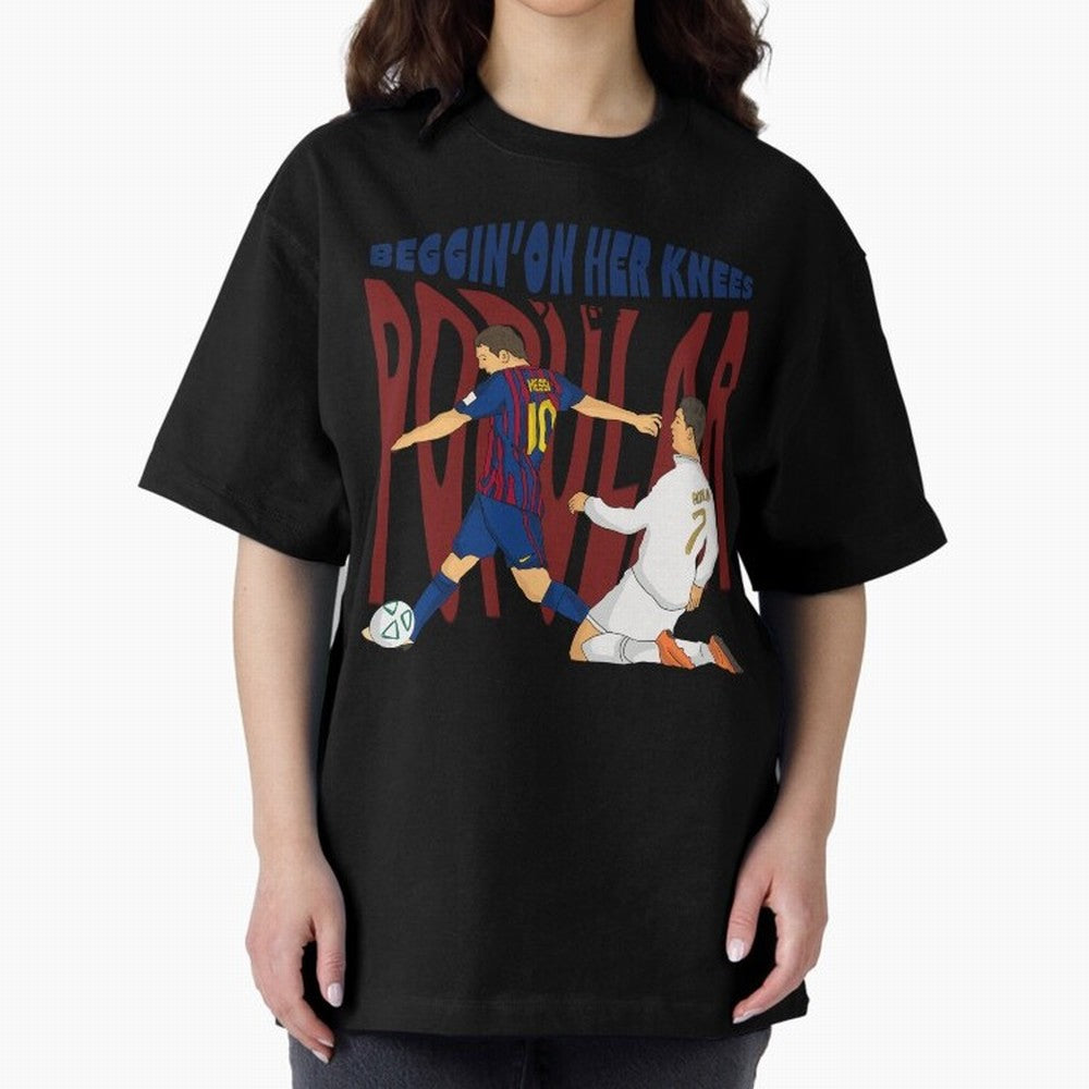 Messi and Ronaldo elclassico moment Oversized T-Shirt Represent the Passion of Match Day Hype around FIFA World Cup 2026 USA Canada Mexico, Cristiano Ronaldo, Haaland and CR7, England, Global Supporter Spirit, Legendary Goals, National Colors and