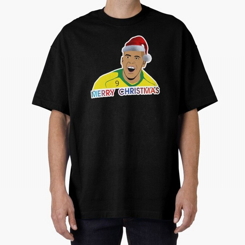 Ronaldo Christmas illustration Oversized T-Shirt Join Supporters Worldwide for FIFA World Cup 2026 Spirit, Driven by Brazil, Portugal and Argentina, CR7 and Messi, Game Day Rituals, Football Legends, Country Pride and the Road to the Final; Perfect