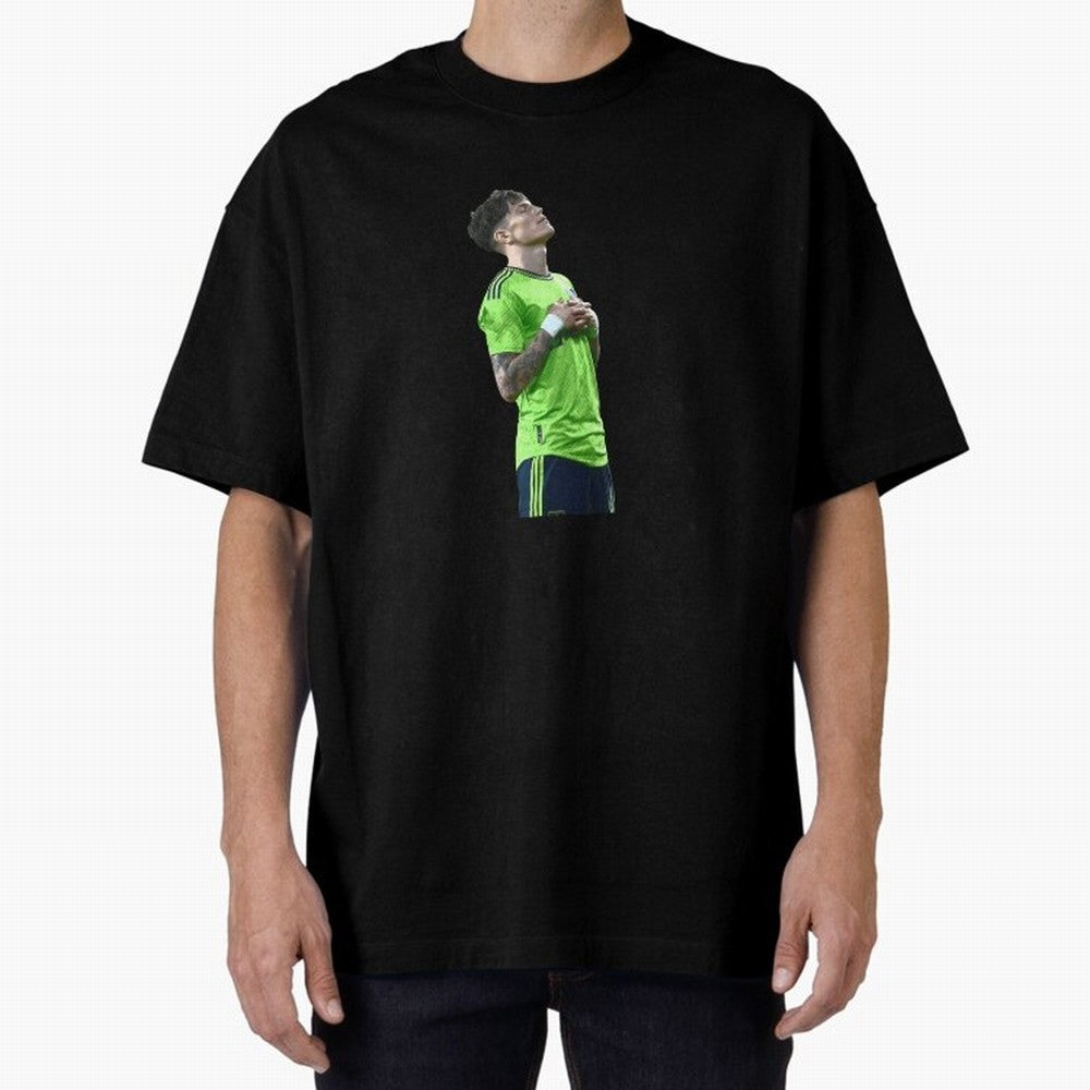 Alejandro Garnacho Oversized T-Shirt Elevate Global Football Passion for FIFA World Cup 2026 Group Stage, Featuring Messi, CR7 and Mbappe, England, Match Day Excitement, Supporter Culture, Golden Goals and Global Football Passion; Perfect for