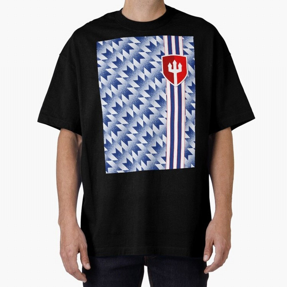 Manchester United 94 Away Jersey Pattern Oversized T-Shirt Remember the FIFA World Cup 2026 Journey through CR7 Highlights, Argentina Pride, Football Passion, Legendary Performances, Festival Vibes and Supporter Community; Made for Collectors Who