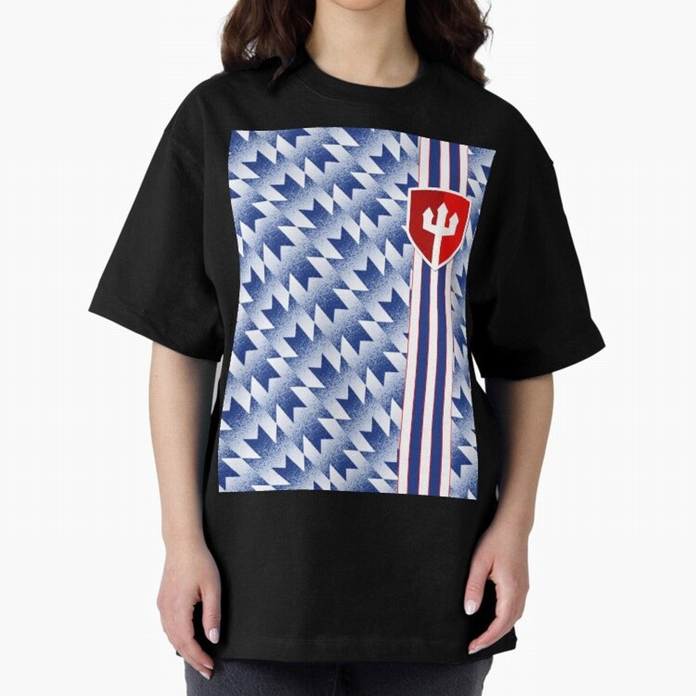 Manchester United 94 Away Jersey Pattern Oversized T-Shirt Remember the FIFA World Cup 2026 Journey through CR7 Highlights, Argentina Pride, Football Passion, Legendary Performances, Festival Vibes and Supporter Community; Made for Collectors Who
