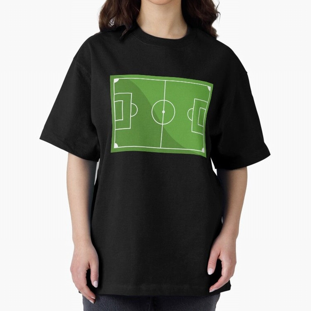 Football Pitch Oversized T-Shirt Get Ready for FIFA World Cup 2026 Group Stage for Fans of Mbappe and Portugal, Bringing Football History, Final Match Energy, Crowd Noise and Once in a Lifetime Moments; Great for Supporters Who Love Legendary