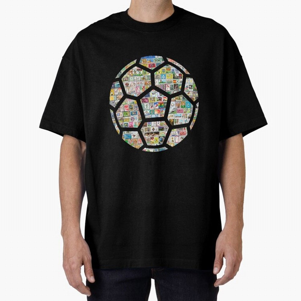 Philately Soccer Ball Oversized T-Shirt Feel the Heartbeat of Global Football Passion for FIFA World Cup 2026, Made for Messi, CR7 and Mbappe, Netherlands, Supporter Pride, Iconic Celebrations, Legendary Names and Global Match Day Energy; Perfect
