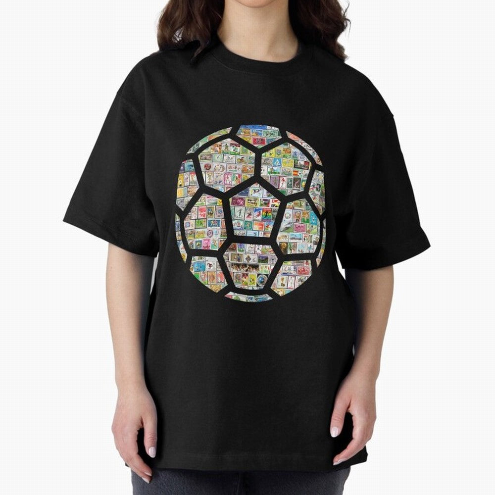 Philately Soccer Ball Oversized T-Shirt Feel the Heartbeat of Global Football Passion for FIFA World Cup 2026, Made for Messi, CR7 and Mbappe, Netherlands, Supporter Pride, Iconic Celebrations, Legendary Names and Global Match Day Energy; Perfect