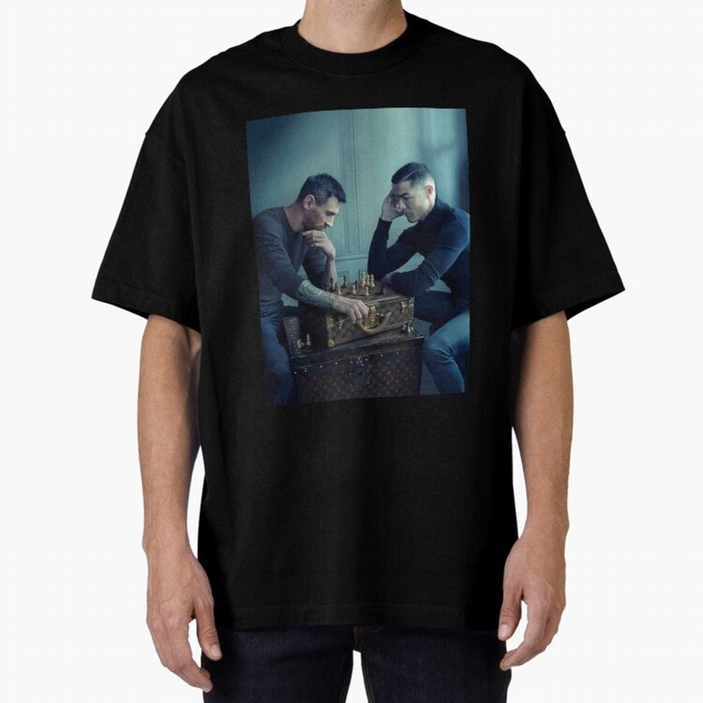 Messi and Ronaldo Chess Shirt, Vintage Lionel Messi Shirt, Lionel Messi Sweatshirt, Messi Hoodie, Retro Messi Hoodie Oversized T-Shirt Carry National Pride through FIFA World Cup 2026 Spirit, Inspired by Portugal, Spain and Germany, Messi, CR7 and