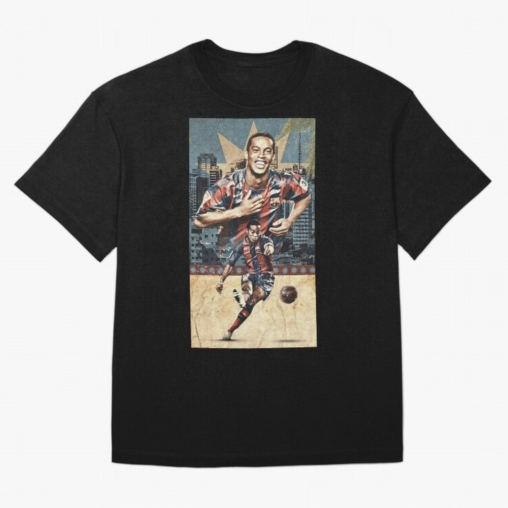 Ronaldinho Design Oversized T-Shirt Show Up for the Glory of Match Day Hype around FIFA World Cup 2026, CR7 and Messi, Portugal, Spain and Germany, Vintage Soccer Flavor, Modern Football Stars, National Flags and Final Night Emotion; Made for Die