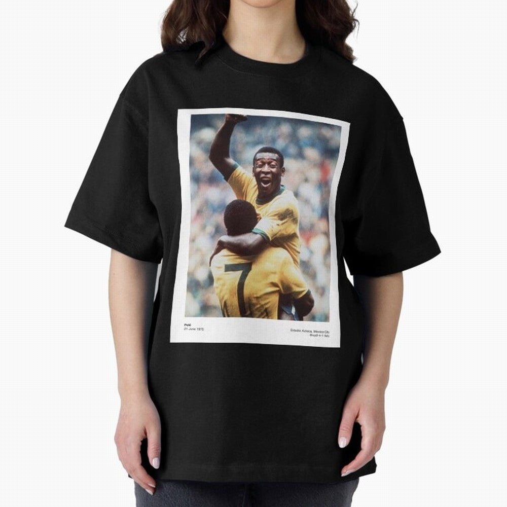 Pele Oversized T-Shirt Show Your Tournament Heart for FIFA World Cup 2026 USA Canada Mexico for Fans of CR7 and Messi and France and Portugal, Bringing Stadium Chants, National Pride, Trophy Dreams and Unforgettable Football Memories; Ideal for