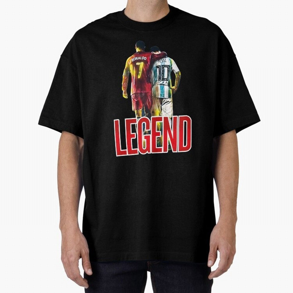 LEGEND MESSI & RONALDO POSTER Oversized T-Shirt Bring Retro Soccer Energy to FIFA World Cup 2026 Spirit, Driven by Germany, Messi and Cristiano Ronaldo, Worldwide Fan Energy, Dramatic Goals, Stadium Lights and Championship Celebrations; Ideal for