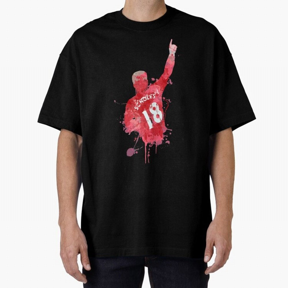 Paul Scholes Manchester United Legend Art Oversized T-Shirt Follow the Final Road of Match Day Hype around FIFA World Cup 2026, Cristiano Ronaldo, Haaland and CR7, Netherlands, Sports Nostalgia, International Competition, Famous Players and