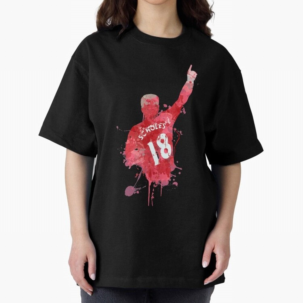 Paul Scholes Manchester United Legend Art Oversized T-Shirt Follow the Final Road of Match Day Hype around FIFA World Cup 2026, Cristiano Ronaldo, Haaland and CR7, Netherlands, Sports Nostalgia, International Competition, Famous Players and