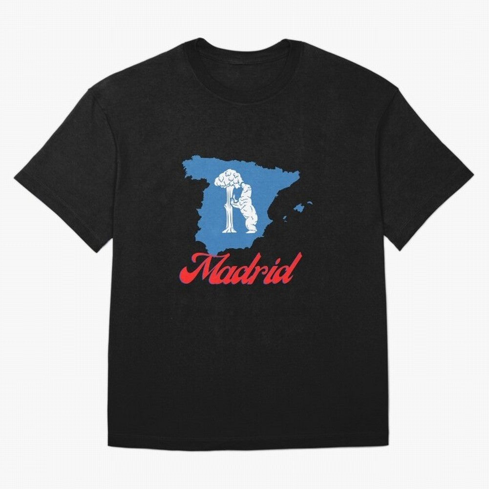 Madrid Bear Strawberry Tree Oversized T-Shirt Feel the Trophy Chase of Global Football Passion for FIFA World Cup 2026 USA Canada Mexico, Driven by Messi, Neymar and Mbappe, France and Portugal, Goal Celebration Energy, Supporter Heritage, Football