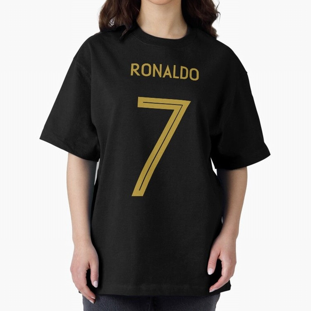 Christiano Ronaldo Portugal Jersey 2020 Oversized T-Shirt Remember Iconic Moments from Global Football Passion for FIFA World Cup 2026 Group Stage, Centered on CR7 and Messi, France and Portugal, Sports Nostalgia, International Competition, Famous