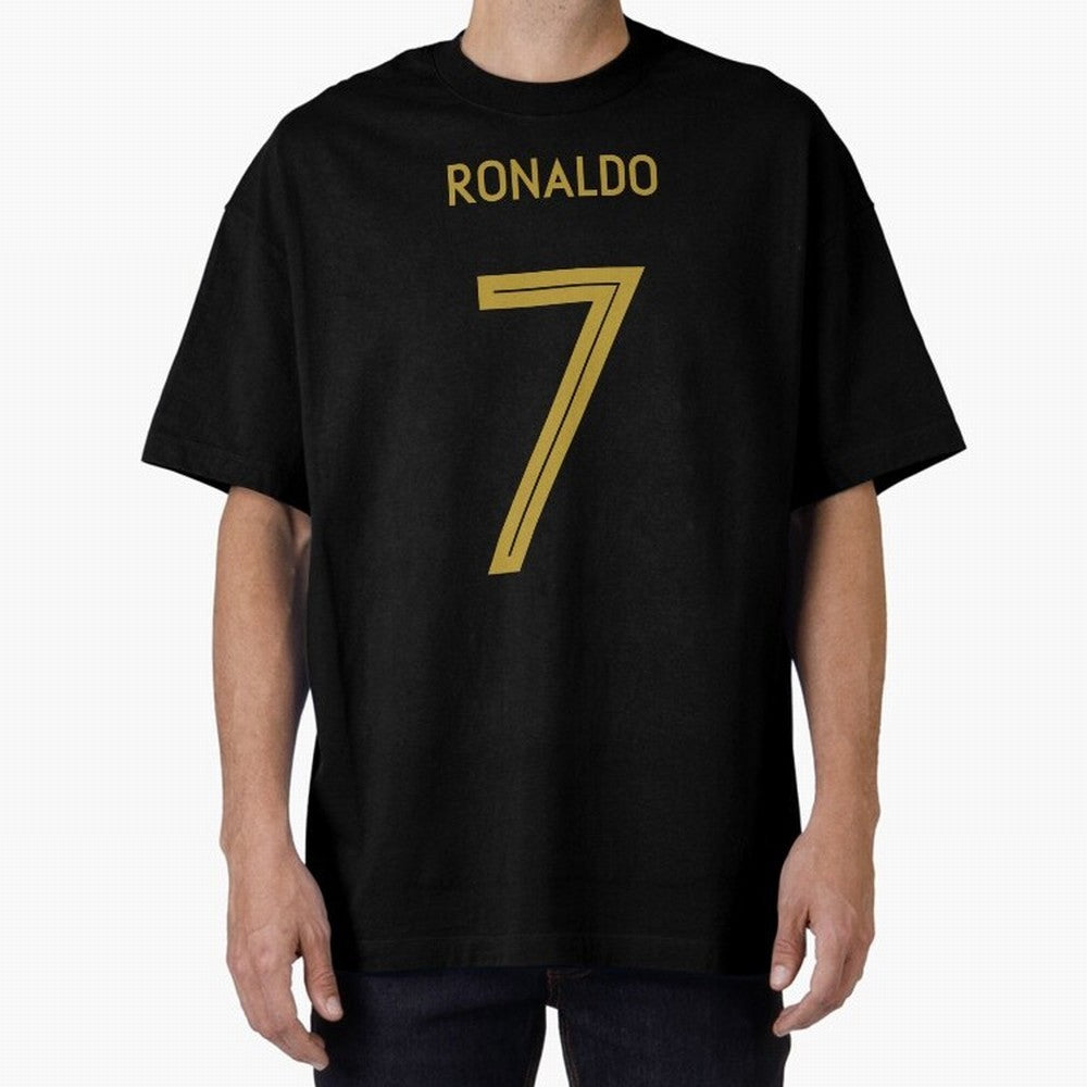 Christiano Ronaldo Portugal Jersey 2020 Oversized T-Shirt Remember Iconic Moments from Global Football Passion for FIFA World Cup 2026 Group Stage, Centered on CR7 and Messi, France and Portugal, Sports Nostalgia, International Competition, Famous