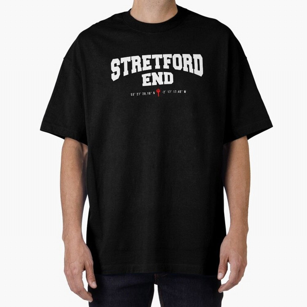 Stretford End - Manchester United Oversized T-Shirt Honor FIFA World Cup 2026 USA Canada Mexico for Fans of Messi, CR7 and Mbappe and England and Germany, Bringing Stadium Chants, National Pride, Trophy Dreams and Unforgettable Football Memories;