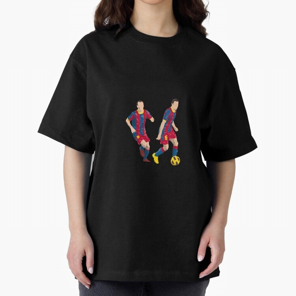 Andres Iniesta and Xavi Minimalist Oversized T-Shirt Celebrate the Stars of FIFA World Cup 2026 Group Stage Spirit, Filled with Brazil, Portugal and Argentina, Messi, Neymar and Mbappe, Tournament Hype, Historic Matchups, Family Viewing Parties and