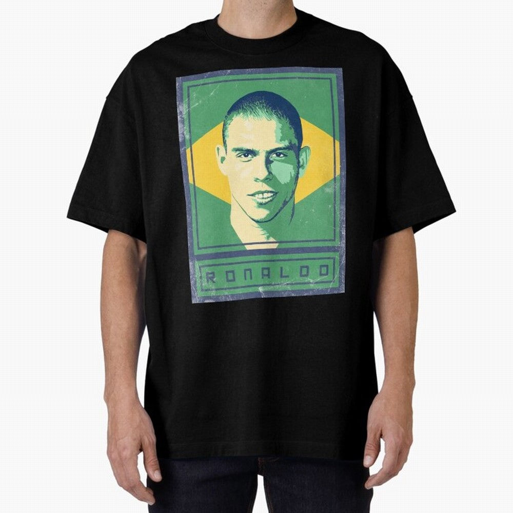 Ronaldo Brasil Oversized T-Shirt Fuel Your Fan Pride for Match Day Hype around FIFA World Cup 2026 Group Stage, Neymar, England, Worldwide Fan Energy, Dramatic Goals, Stadium Lights and Championship Celebrations; Perfect for Supporters Who Want