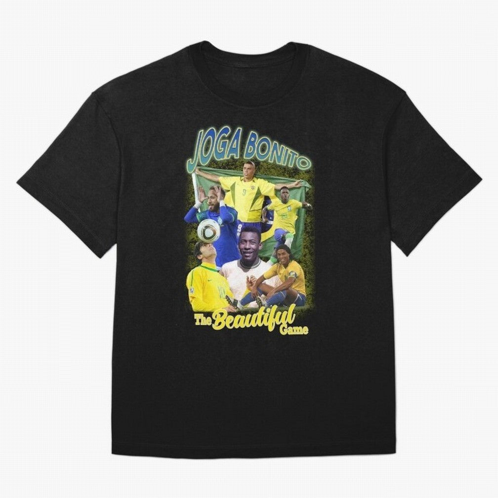 Joga Bonito Brazil Oversized T-Shirt Celebrate the Stars of FIFA World Cup 2026 USA Canada Mexico for Fans of Neymar and Argentina, France and Brazil, Bringing Stadium Chants, National Pride, Trophy Dreams and Unforgettable Football Memories;